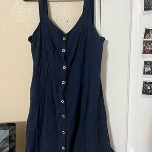 ROXY button up dress blue xl